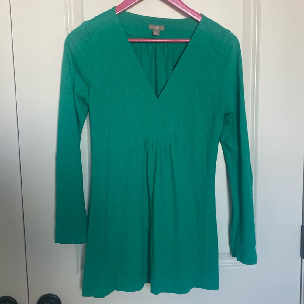 J Jill Women's Knit V Neck Tunic Top
